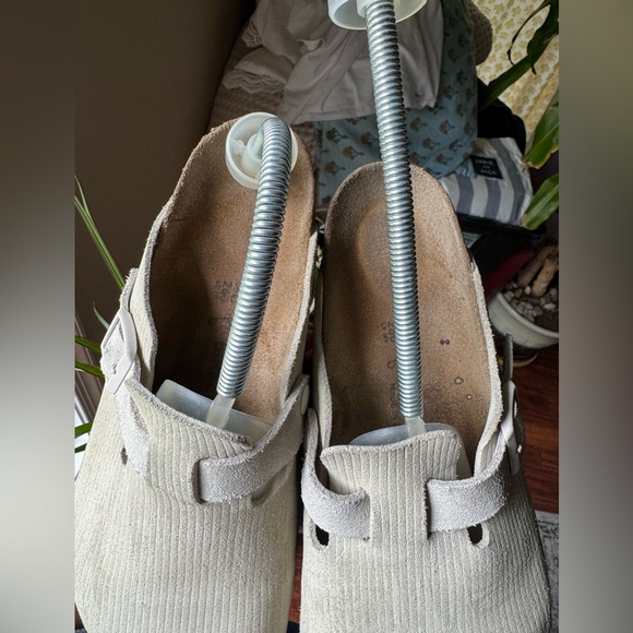 Birkenstock Boston Suede Embossed clogs - Corduroy Antique White Size 40 - Picture 7 of 13